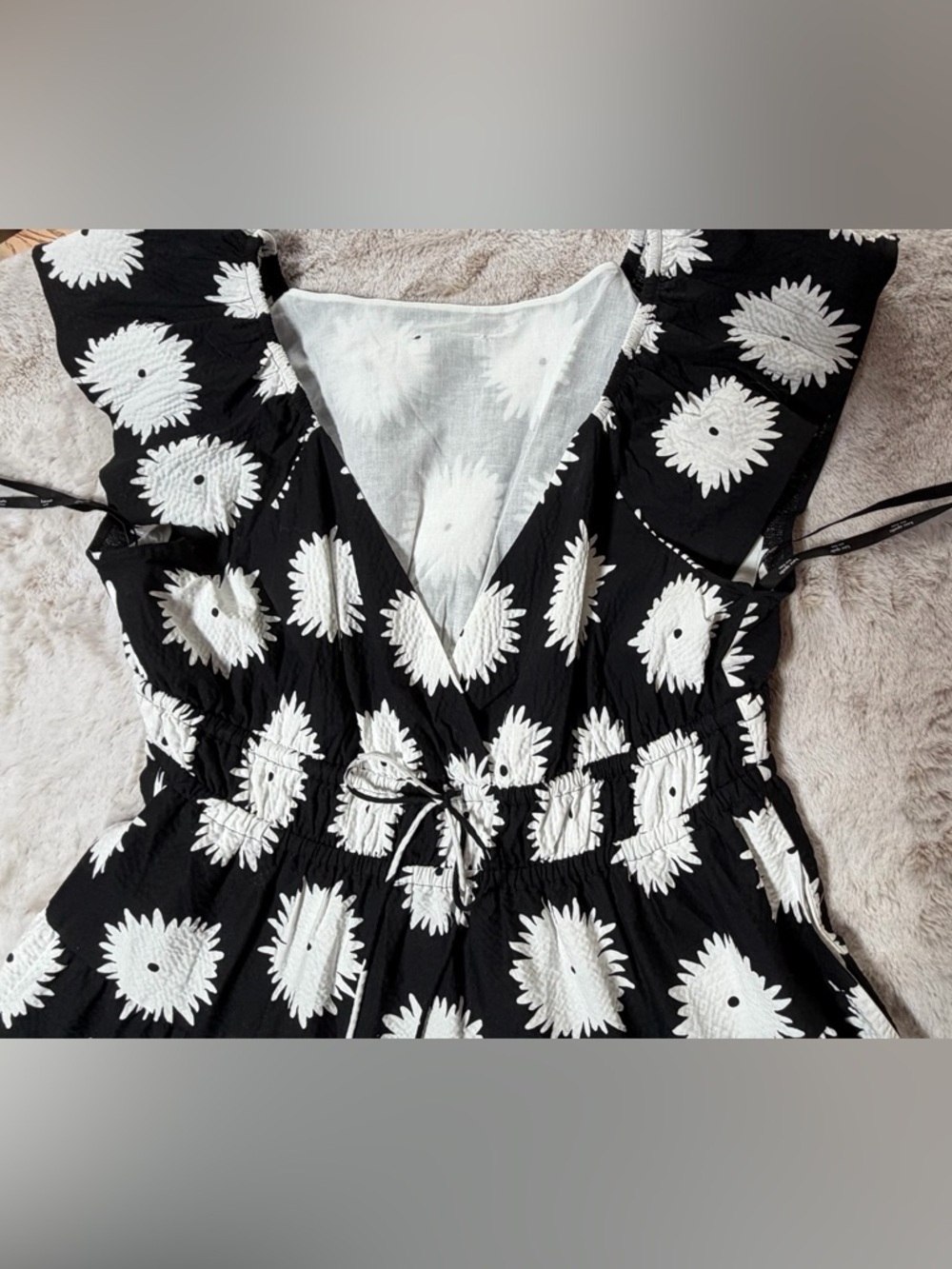 Kate Spade Pom Pom Floral Smocked Dress XXL Like New - Picture 5 of 14